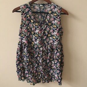 Vintage button front floral dress